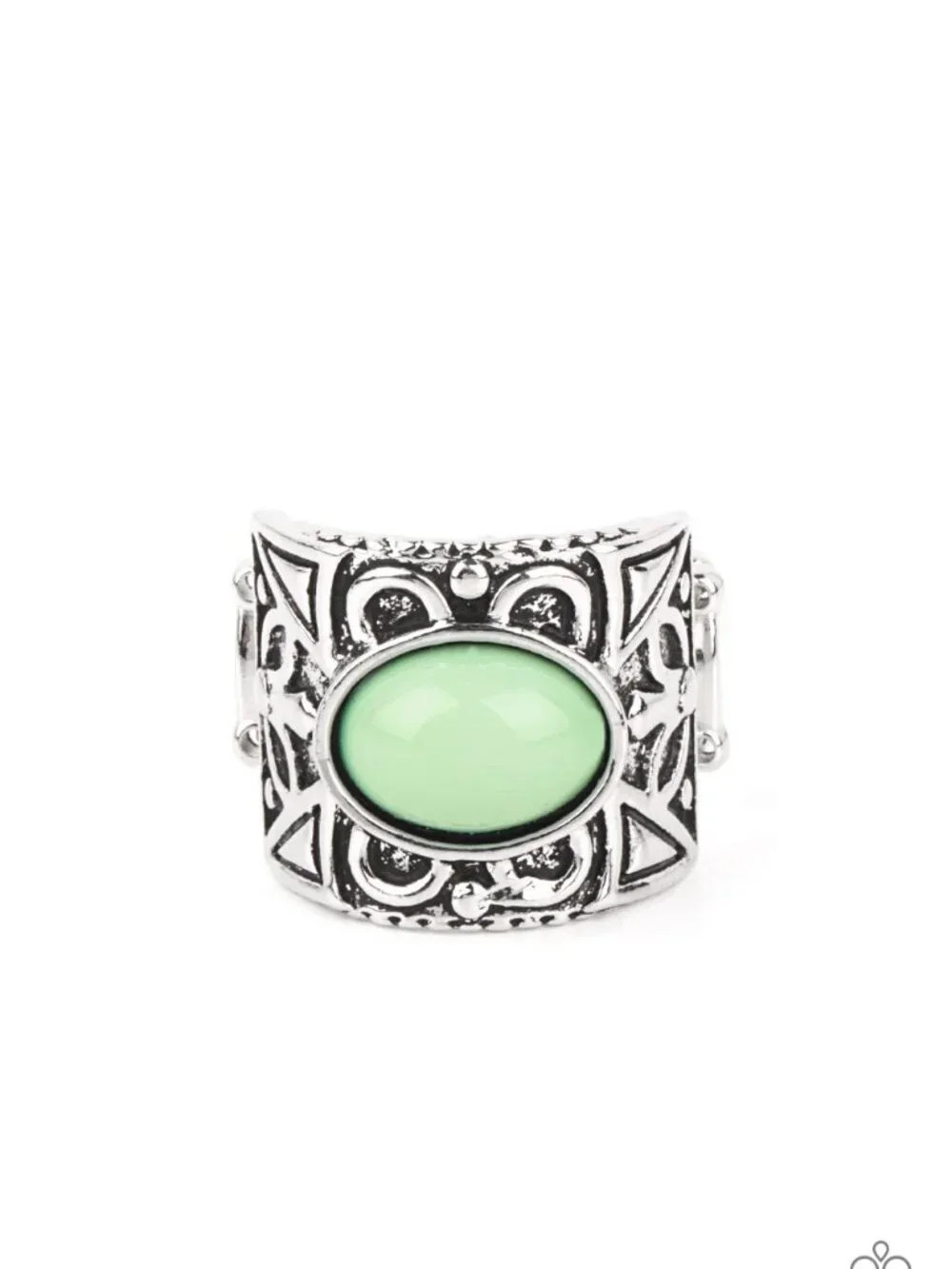 Paparazzi Jewelry Accessories - Bubbly Bonanza - Green Ring - Vintage